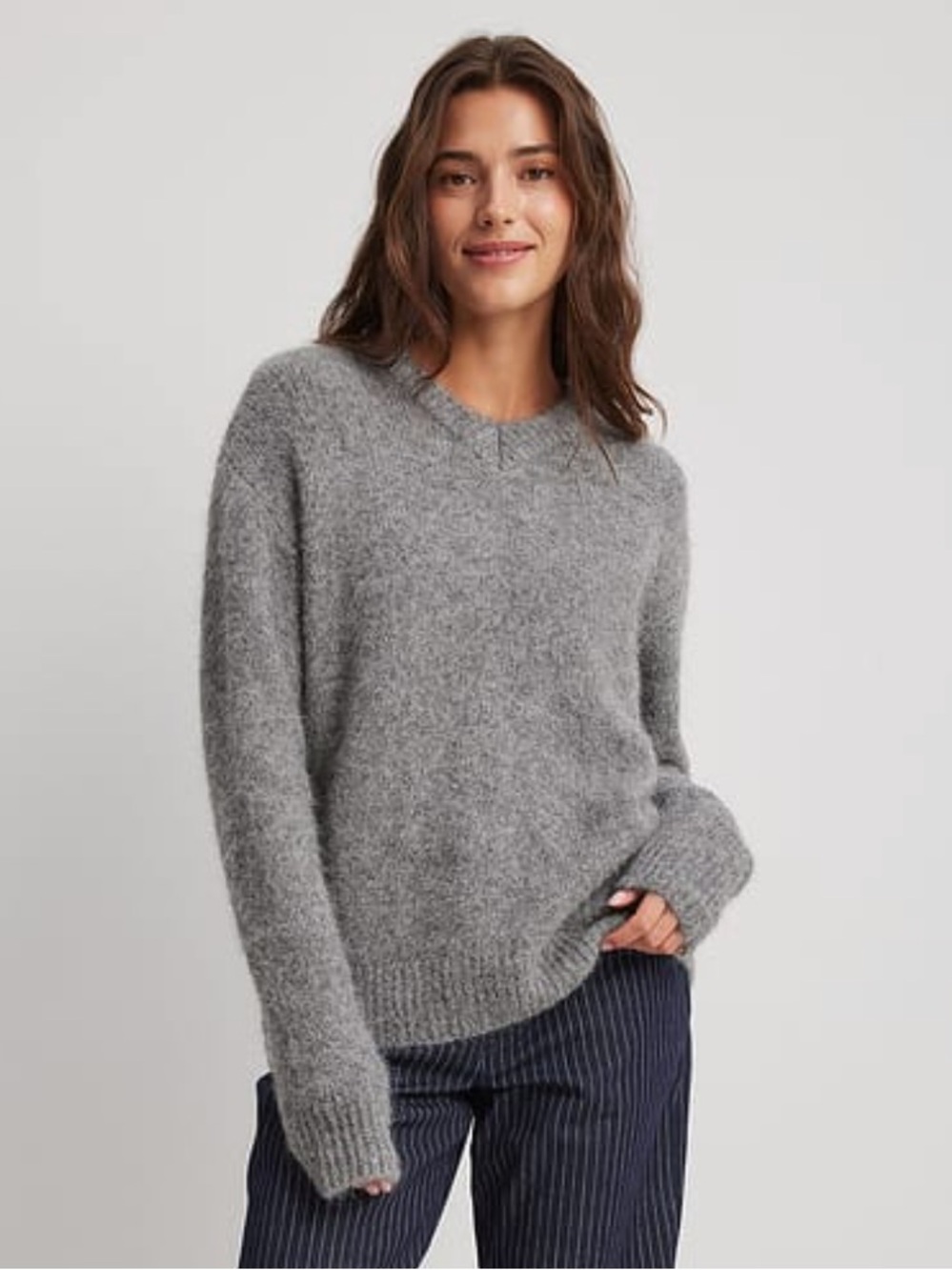 Claire Rose x NA-KD Wool Blend V Neck Sweater